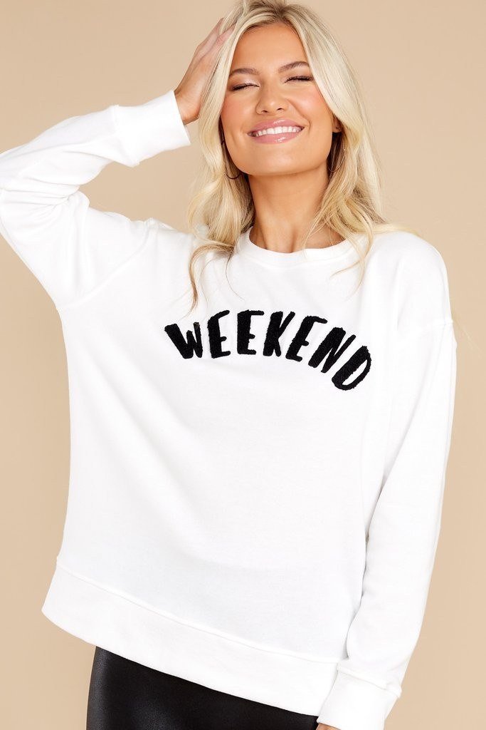Cozy Weekend Ivory Sweatshirt | Red Dress 