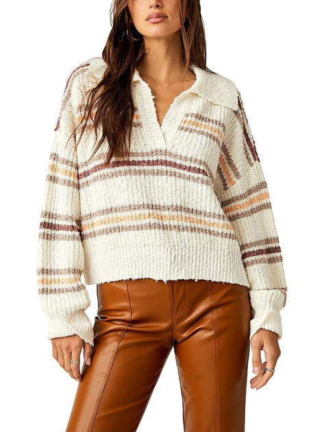 Womens Collared Striped Pullover Sweater | Shop Simon