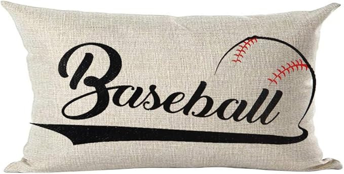 Ramirar Black Word Art Baseball for Ball Game Sports Lover Inspirational Decorative Lumbar Throw ... | Amazon (US)
