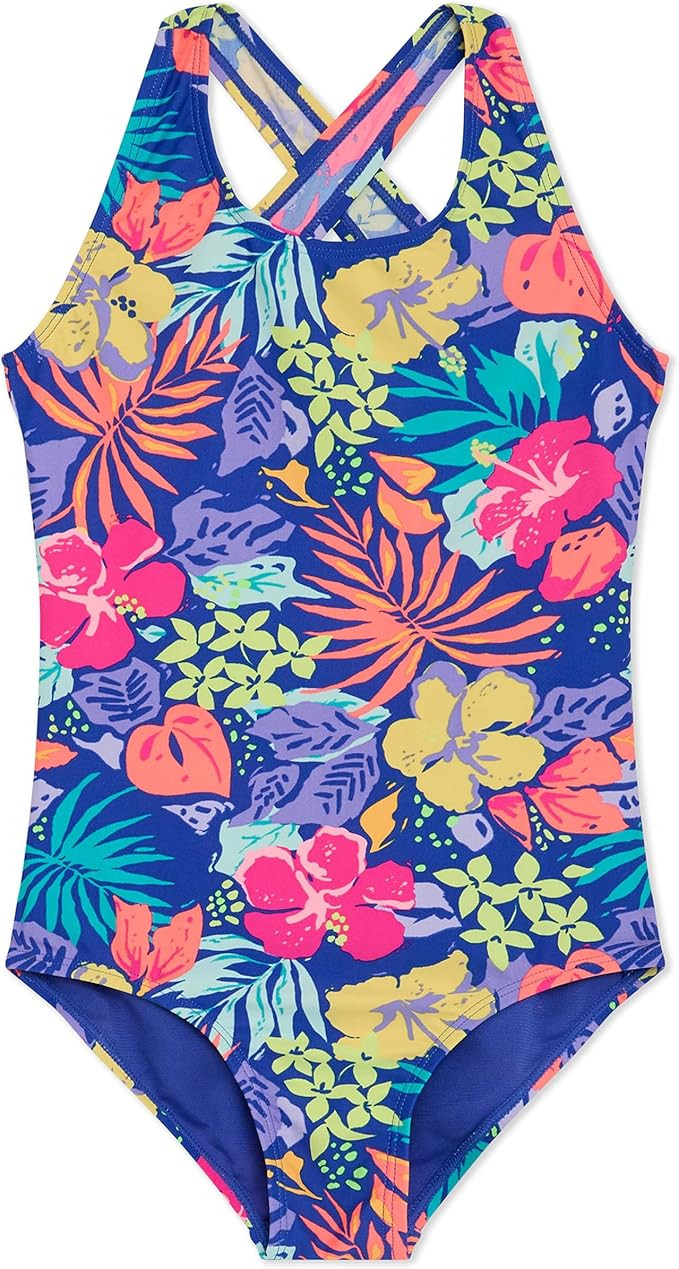 Lands' End Girls' UPF 50+ Stretch Crisscross Back One Piece Swimsuit | Amazon (US)