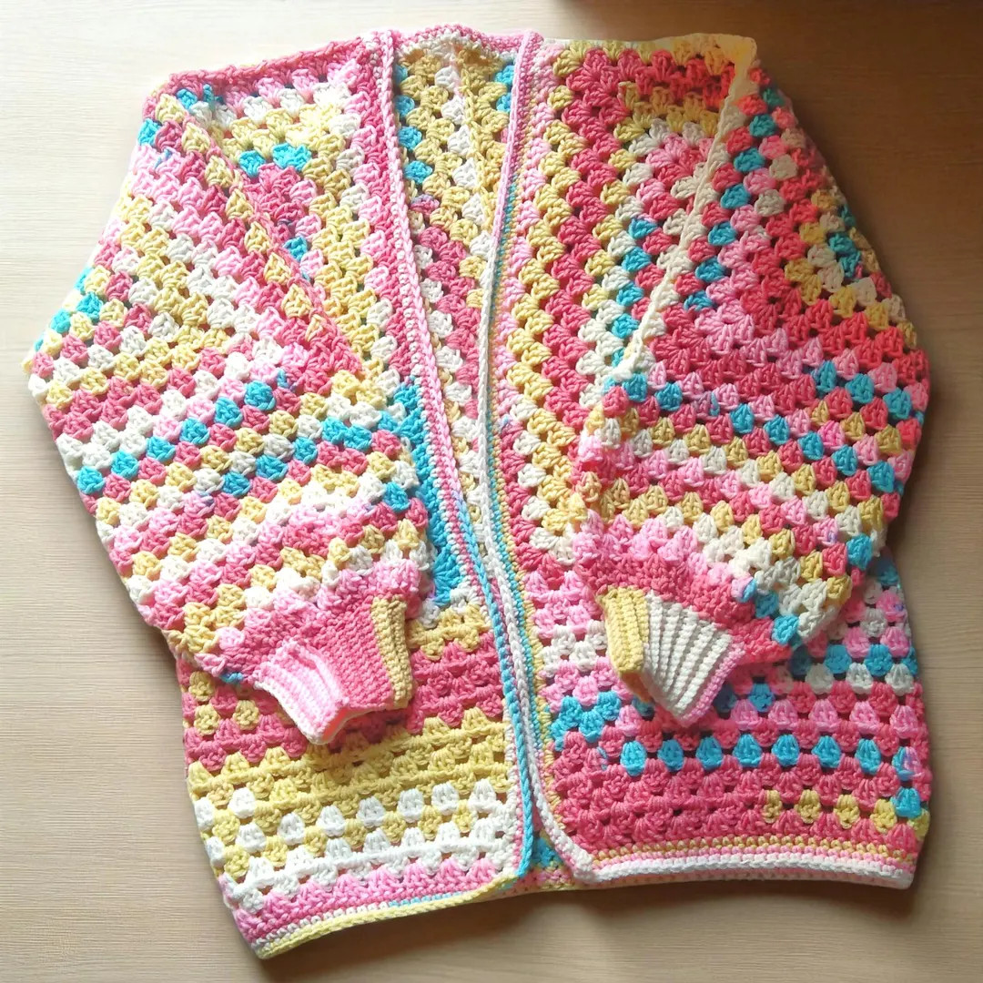 CUSTOM Granny Hexagon Cardigan Crochet Personalized Gift Sweater - Etsy | Etsy (US)