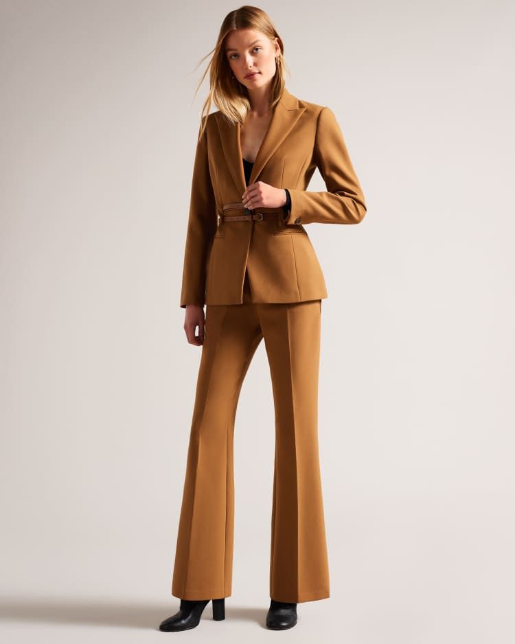 Kick Flare Trouser with Leather Belt | Ted Baker (UK)