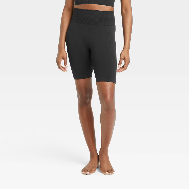 Women's Seamless Ribbed Bike Shorts - All in Motion™ | Target