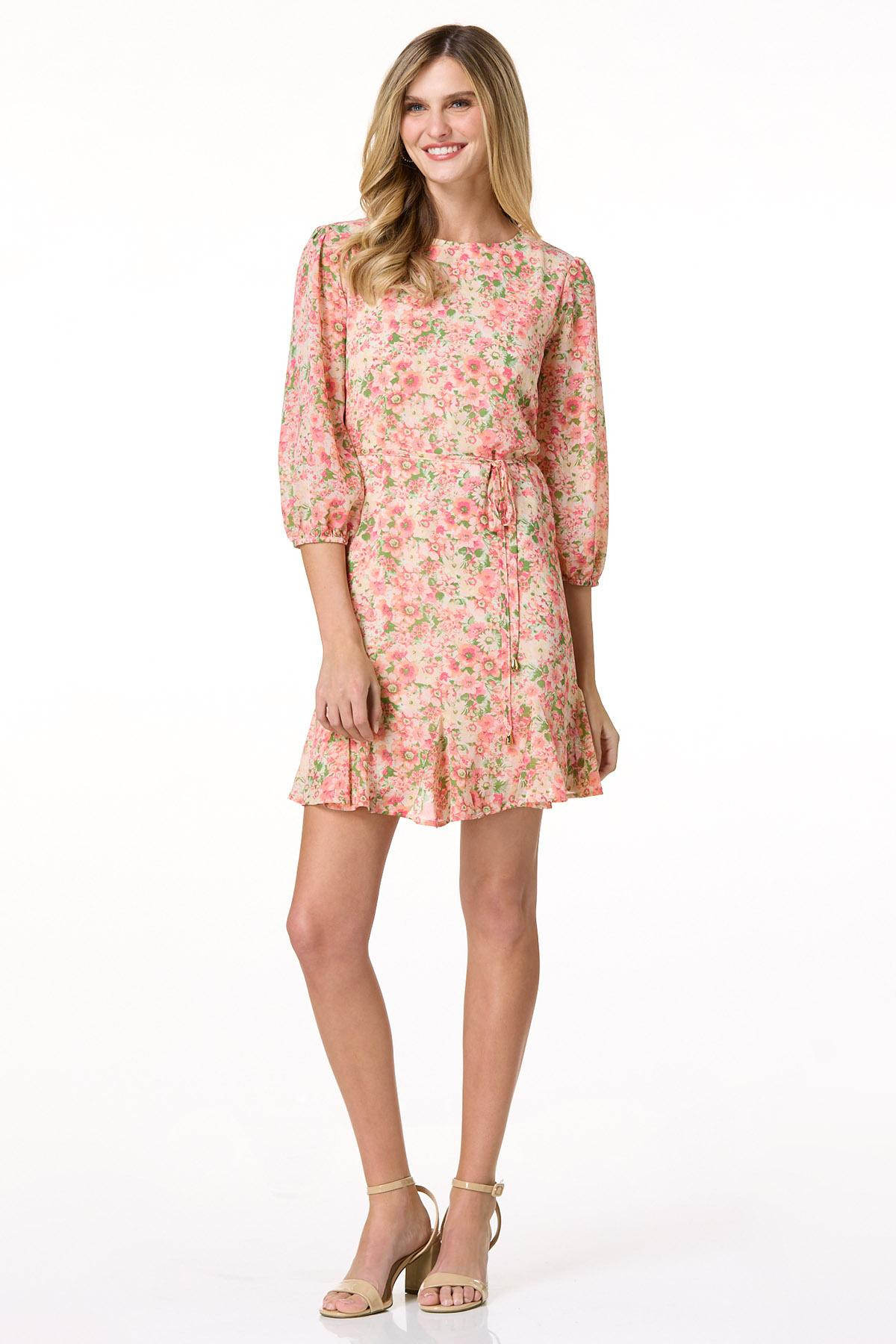 Pink Petal Tie Waist Dress | Cato Fashions