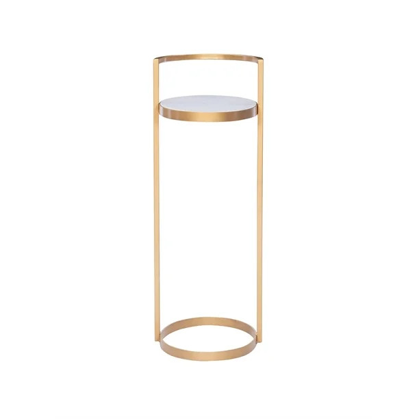 Powell Winslet Marble and Iron Accent Drink Side Table in Gold | Walmart (US)