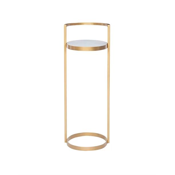 Powell Winslet Marble and Iron Accent Drink Side Table in Gold | Walmart (US)