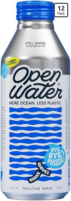 Open Water Still 16oz bottles (1 cases, 12 bottles) - Sustainable Aluminum Bottled Still Water Wi... | Amazon (US)