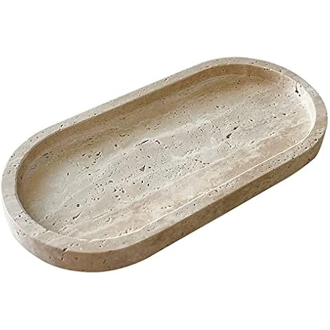 Marble Oval Handmade Tray Ornaments Vintage Tray Storage Dish for Counter,Coffee Table,Nightstand... | Amazon (US)
