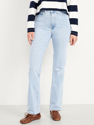 Extra High-Waisted Straight Jeans | Old Navy (US)