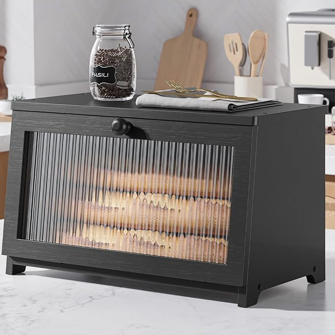 Kitsure Bread Box - Wooden Bread Box for Kitchen Countertop, Large Capacity Kitchen Countertop Or... | Amazon (US)