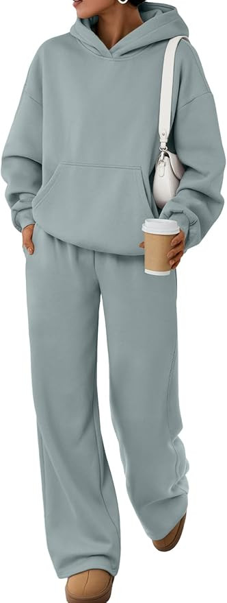 Trendy Queen 2 Piece Lounge Sweat Sets Plus Size Fall Fashion Matching Sweatsuits Wide Leg Pants ... | Amazon (US)