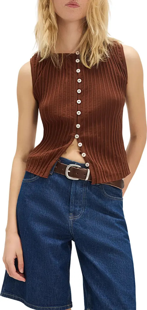 Tilly Rib Button-Up Top | Nordstrom