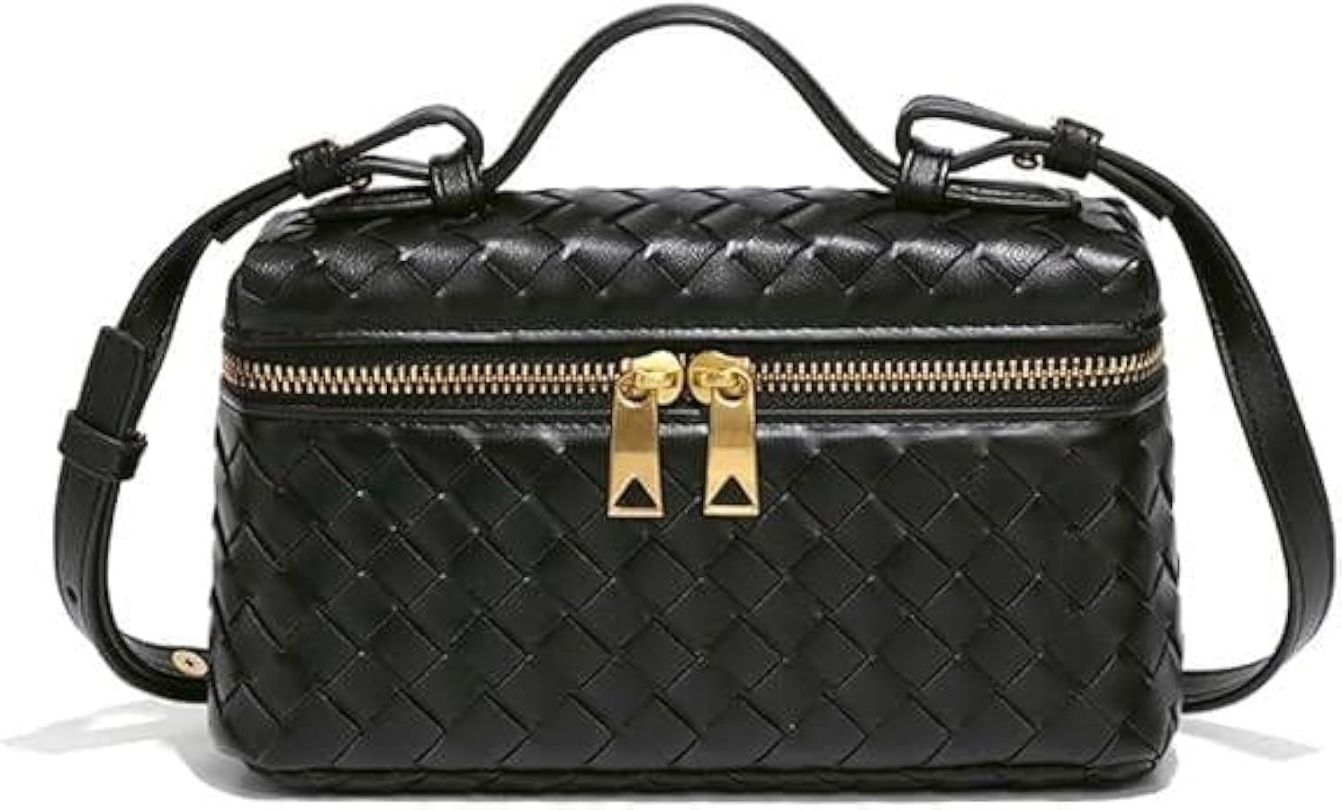 Woven Crossbody Purse Women Shoulder Bag Cute Satchels Mini PU Leather Top-Handle Tote Handbag Sq... | Amazon (US)