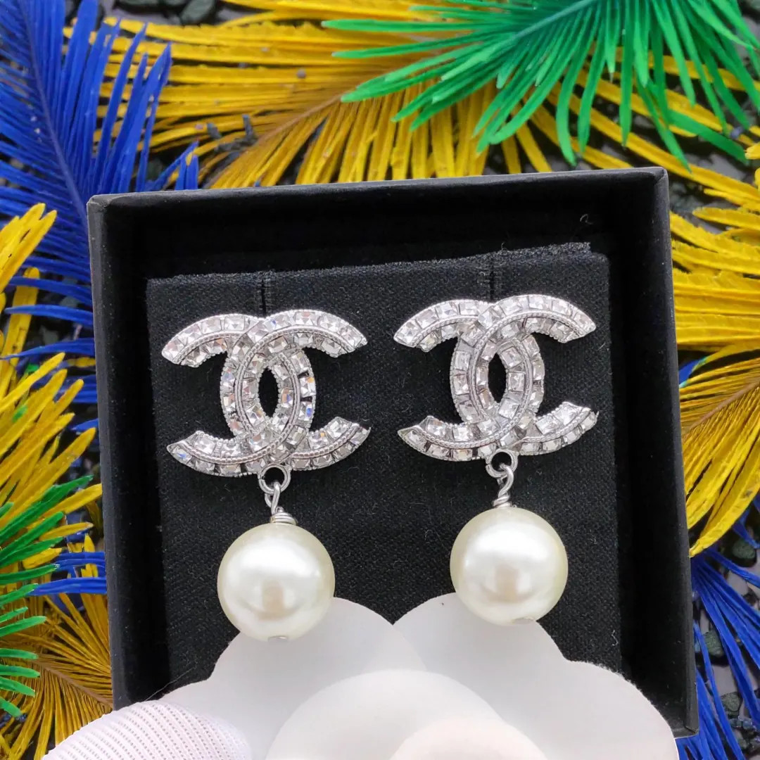 Retro classic silver pearl pendant earrings | Etsy (US)