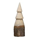 Amazon.com: Creative Co-Op 2-3/4" Round x 10" H Carved Wood Tree w/Bark Base, Natural Figures and... | Amazon (US)