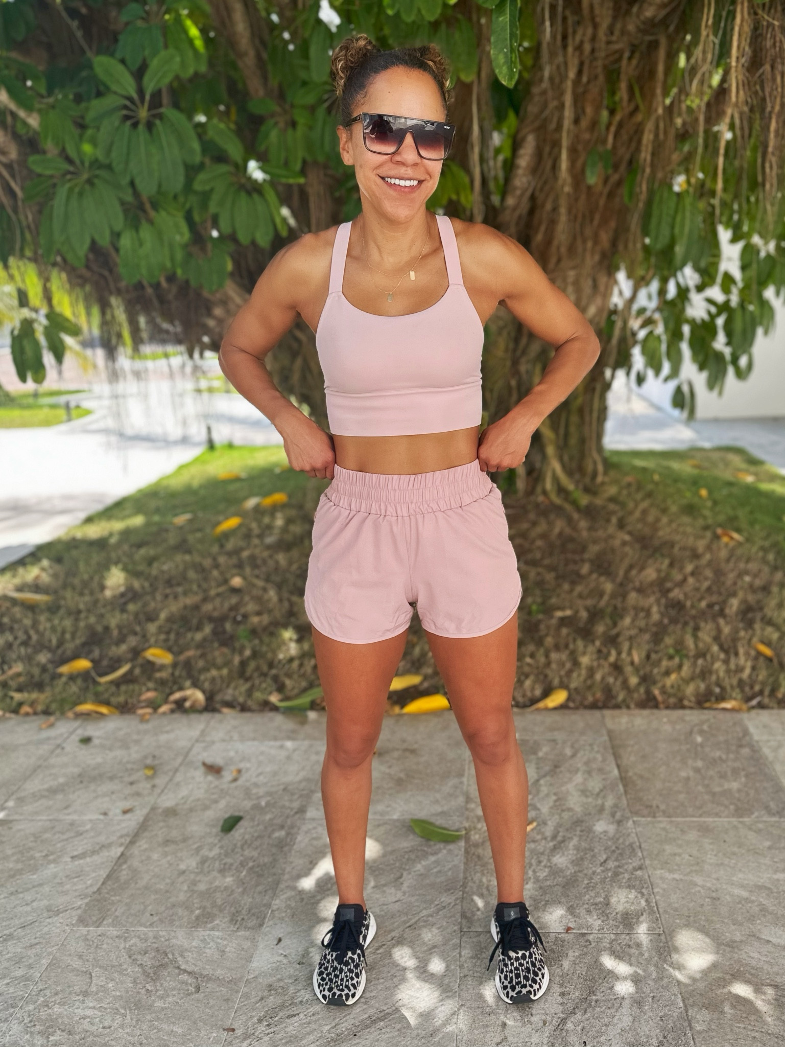 Packed workout gear and actually used it on vacay🙌🏽 I’m obsessed with these running shorts. Love the high waist and the lightweight fabric. I’m wearing a small (my usual size).

#LTKSeasonal #LTKxadidas #LTKunder100