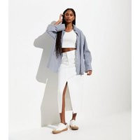 White Denim High Waist Split Hem Midi Skirt New Look | New Look (UK)