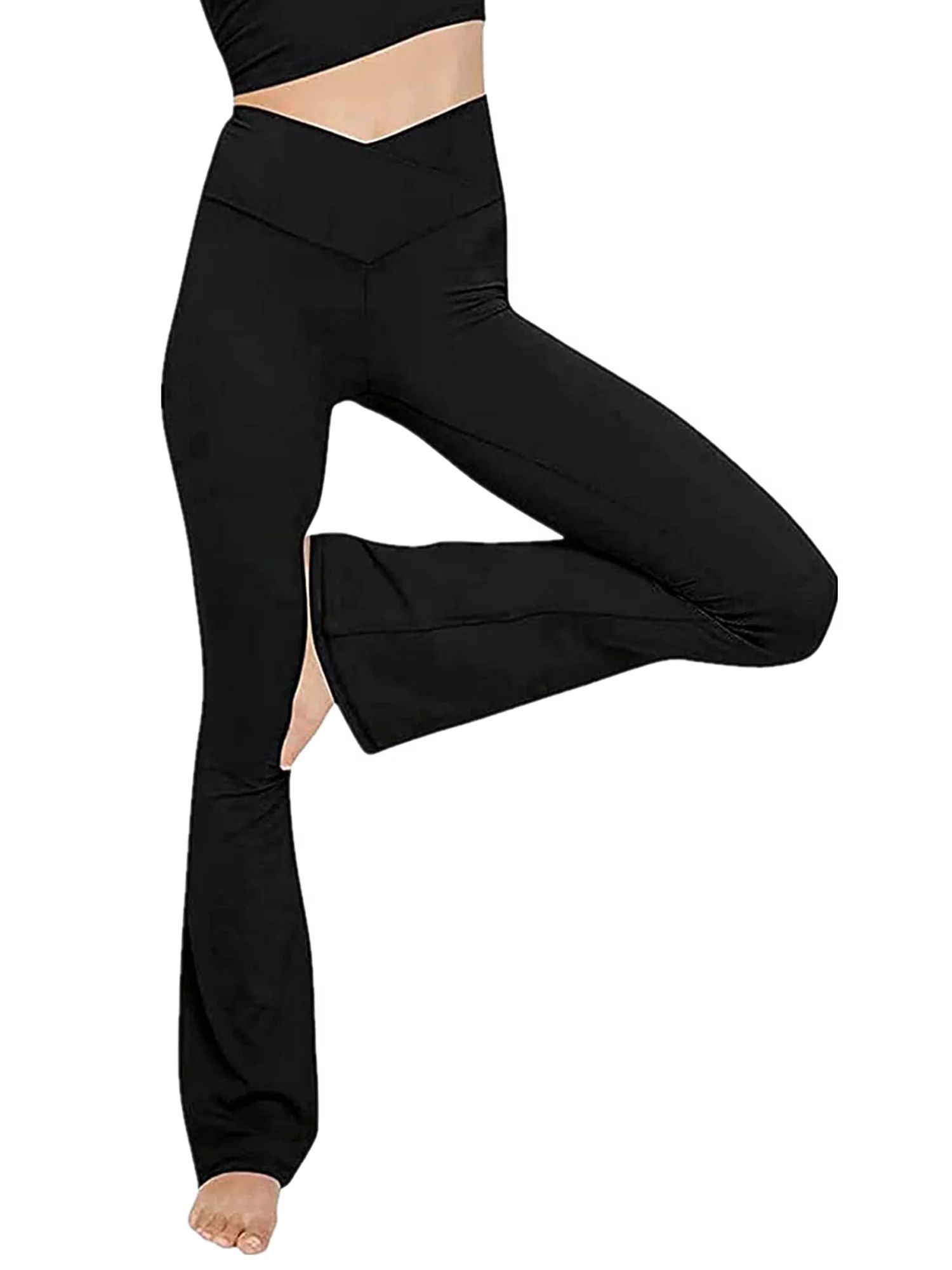 Ma&Baby Womens Bootcut Yoga Pants Leggings High Waisted Tummy Control Yoga Flare Pants | Walmart (US)