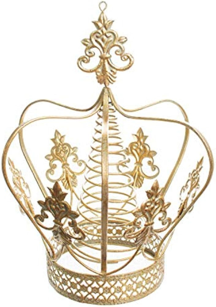 Antique Gold Metal Crown Christmas Tree Topper, 10.5 | Amazon (US)