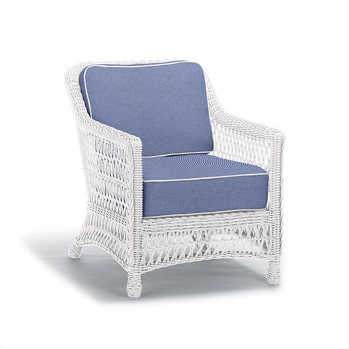 Hampton Lounge Chair with Cushions in Ivory Finish | Frontgate | Frontgate