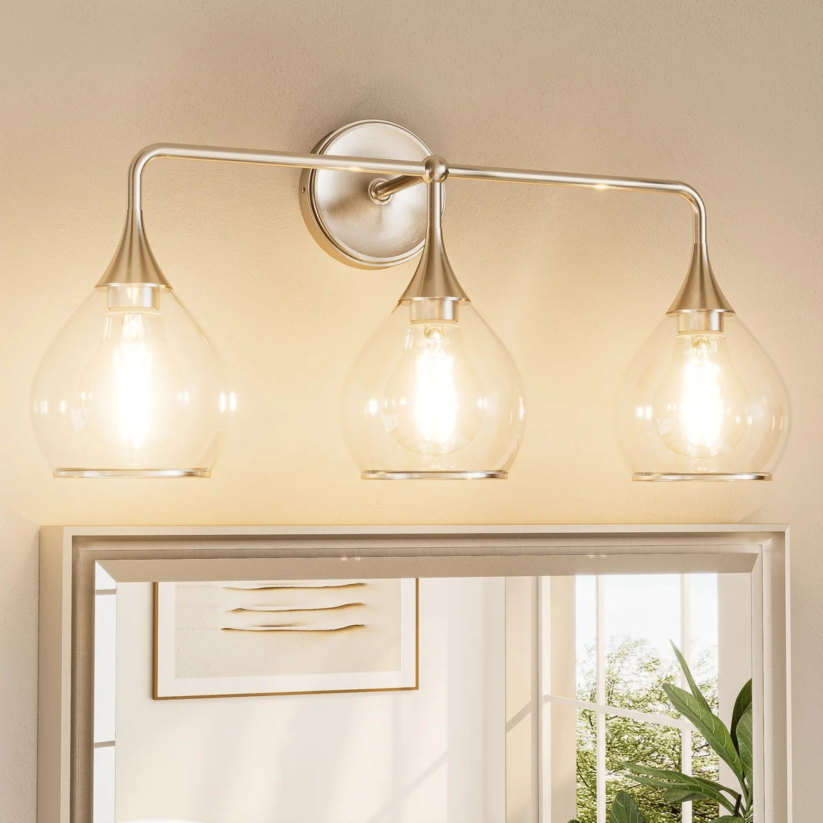 Dimmable Elegant Vanity Light Mirror Headlights, Metal Frame | Wayfair North America