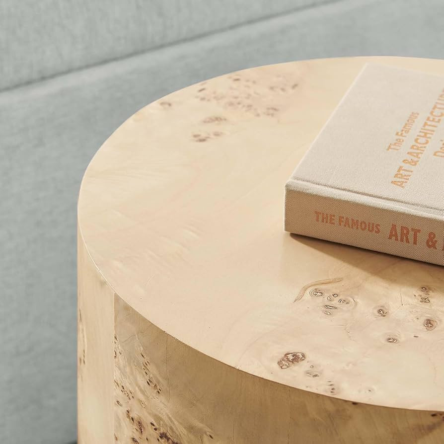 Modway Cosmos 16" Round Wood Side, Accent, End Table, Natural Burl | Amazon (US)