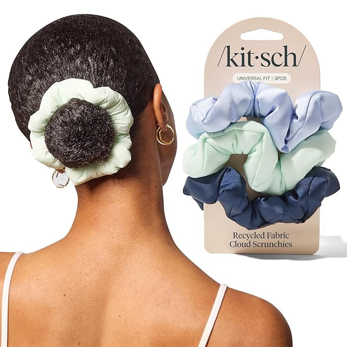 Kitsch Scrunchies for Women - No Crease Hair Ties No Damage | Soft Polyester Scrunchies for All H... | Amazon (US)