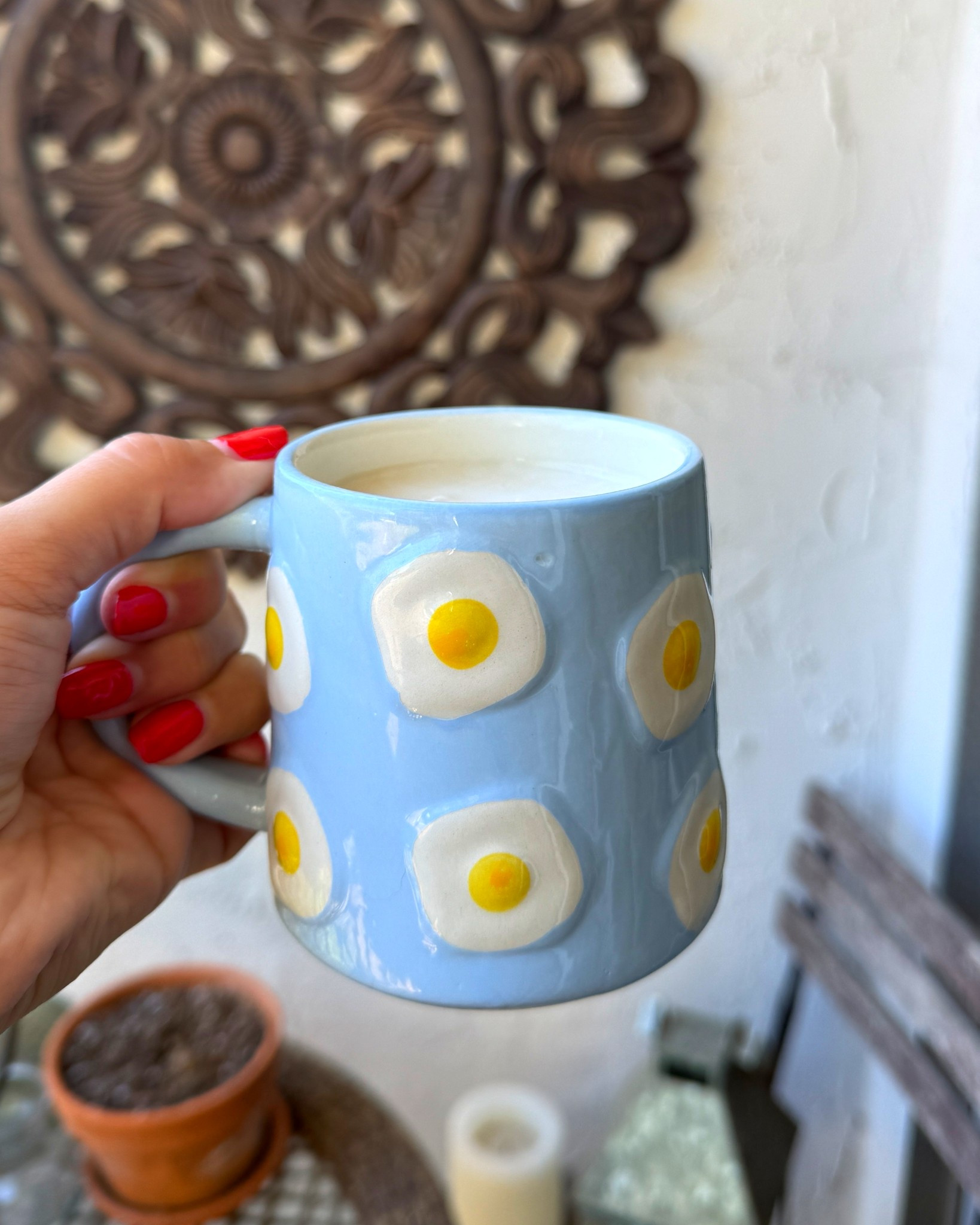 My new “happy-day mug,” as I call it 🩵☕️🍳☁️ 

It’s ridiculous how inexpensive this was ($3 to be exact)! If it’s not available online, you can pick one up from the dollar section of your local Target.

#LTKHome
