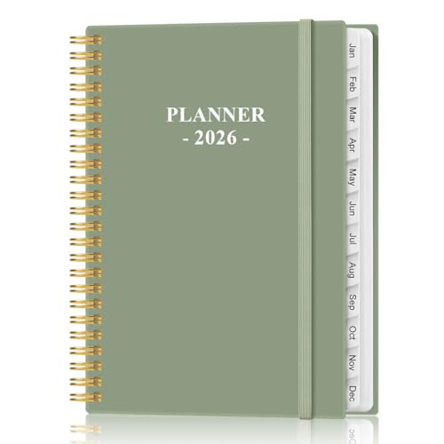 2026 Planner - Planner 2026 from January 2026 to December 2026, Weekly Monthly Planner 2026 with 12 Monthly Tabs, Inner Pocket, 6.4" x 8.5", Green | Amazon (US)
