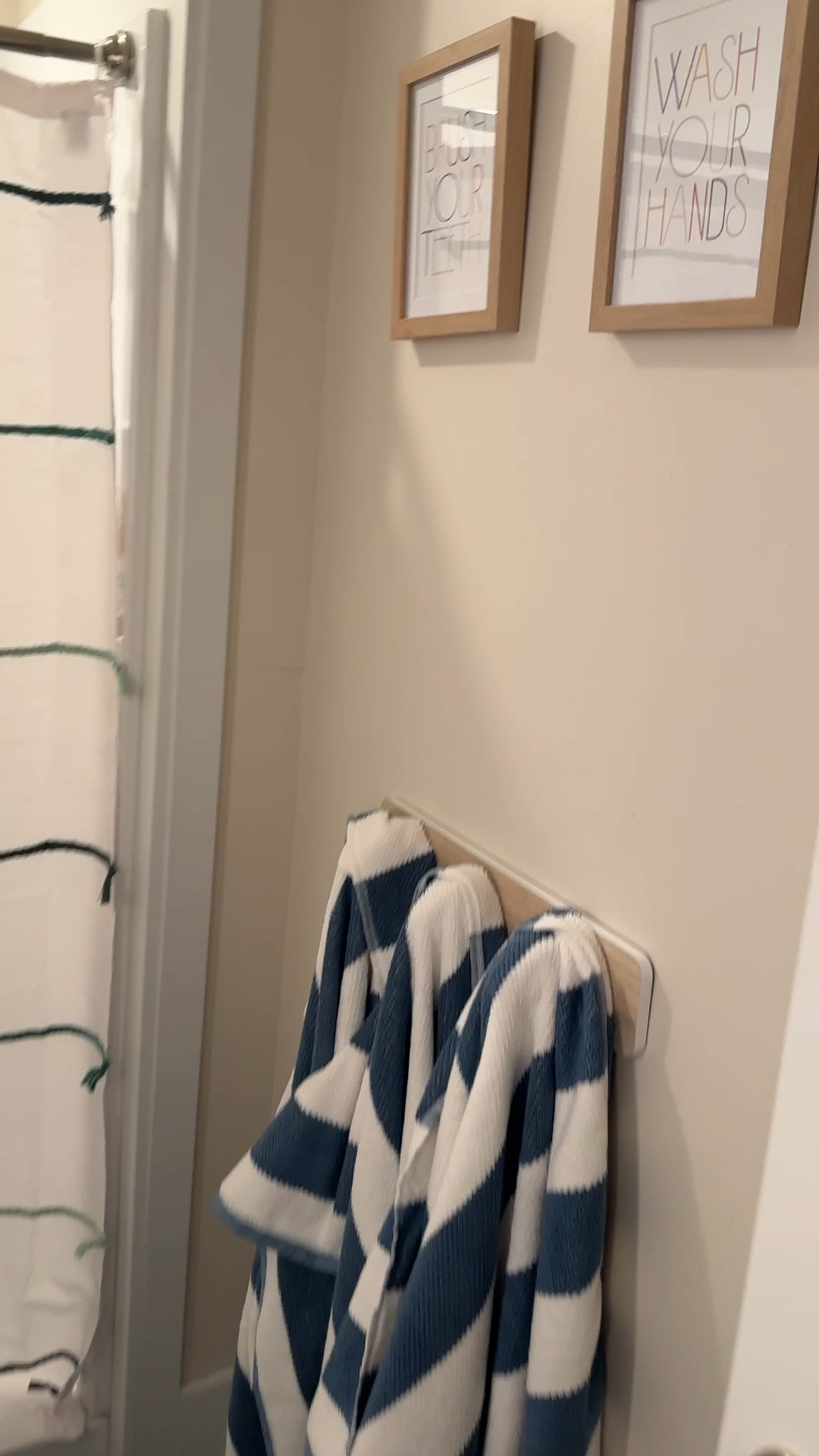 Boy’s bathroom decor and organization