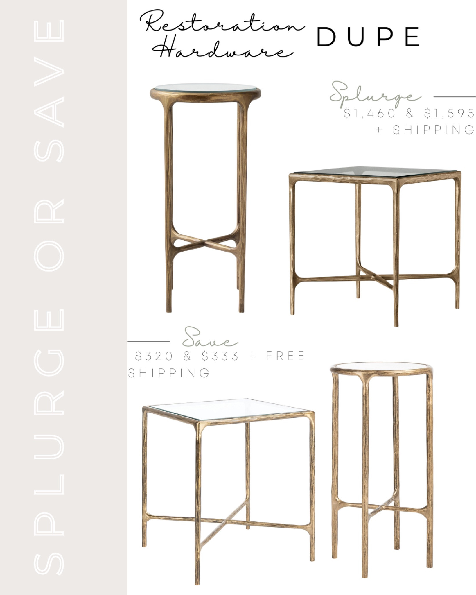 
Restoration Hardware dupe | RH dupe | Restoration Hardware Thaddeus glass round cocktail side table dupe | Restoration Hardware thaddeus glass square side table dupe | thaddeus glass round cocktail side table lookalike | RH inspired | Restoration Hardware inspired | splurge or save | glam interior | glamorous interiors | brass cocktail table | glass side table | glass end table | brass side table | brass cocktail table | restoration hardware look alike | restoration hardware look for less | amazon table | amazon furniture | amazon side table | modern table | modern interior design | modern interiors | rh loo9k for less | rh look alikes | rh thaddeus side table | furniture dupe | furniture lookalike | furniture look for less | amazon look for less | amazon end table | amazon living room furniture 

#LTKsalealert #LTKstyletip #LTKhome