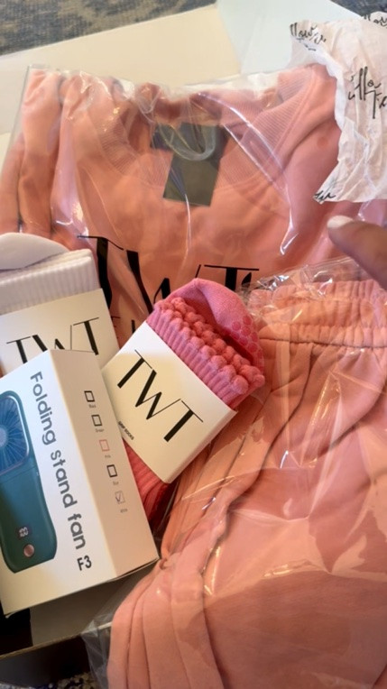 I ordered another adorable set from The Willow Tree because the girls stole my coral set. Talk about true comfort meets cuteness…this is it!!