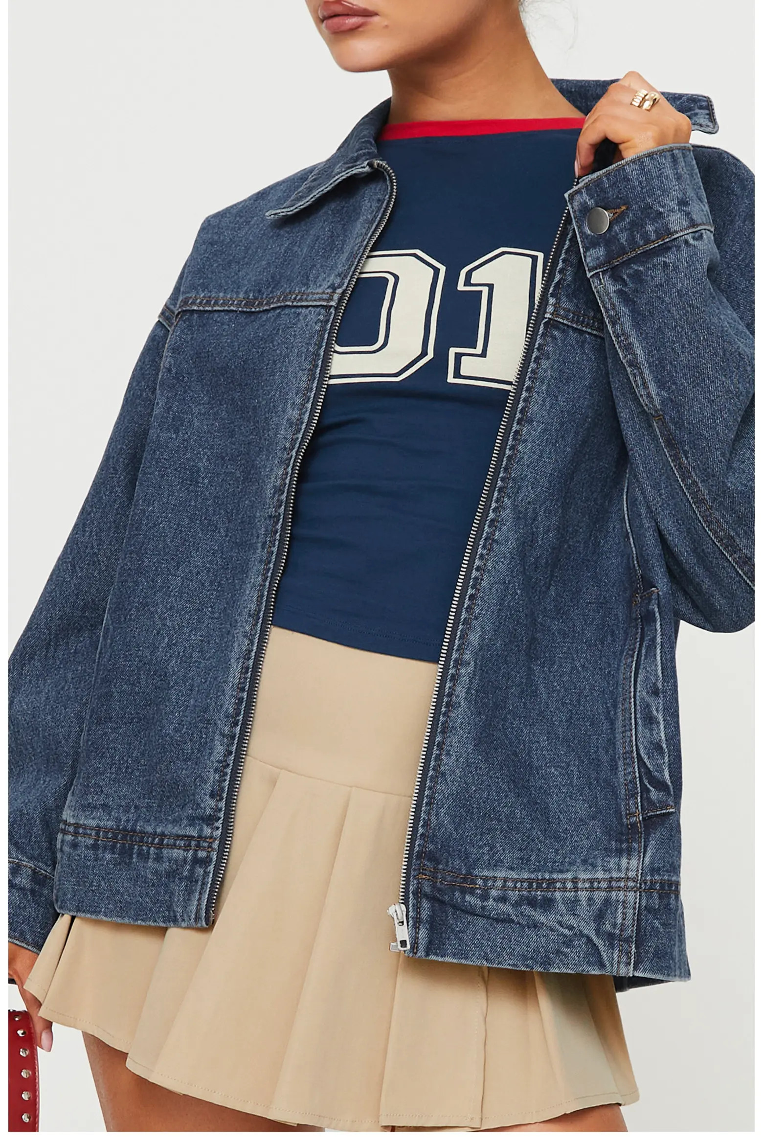 Princess Polly Goldsmith Denim Bomber Jacket (Women) | Nordstrom | Nordstrom