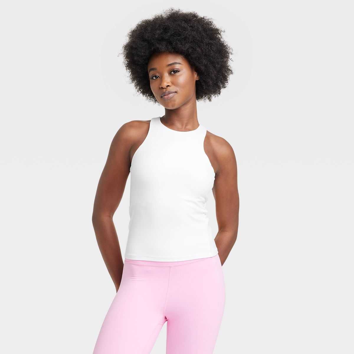 Women's Everyday Soft Racerback Tank Top - All In Motion™ White S | Target