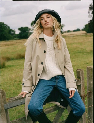 Chatsworth Car Coat: Cotton, Dark Stone | With Nothing Underneath