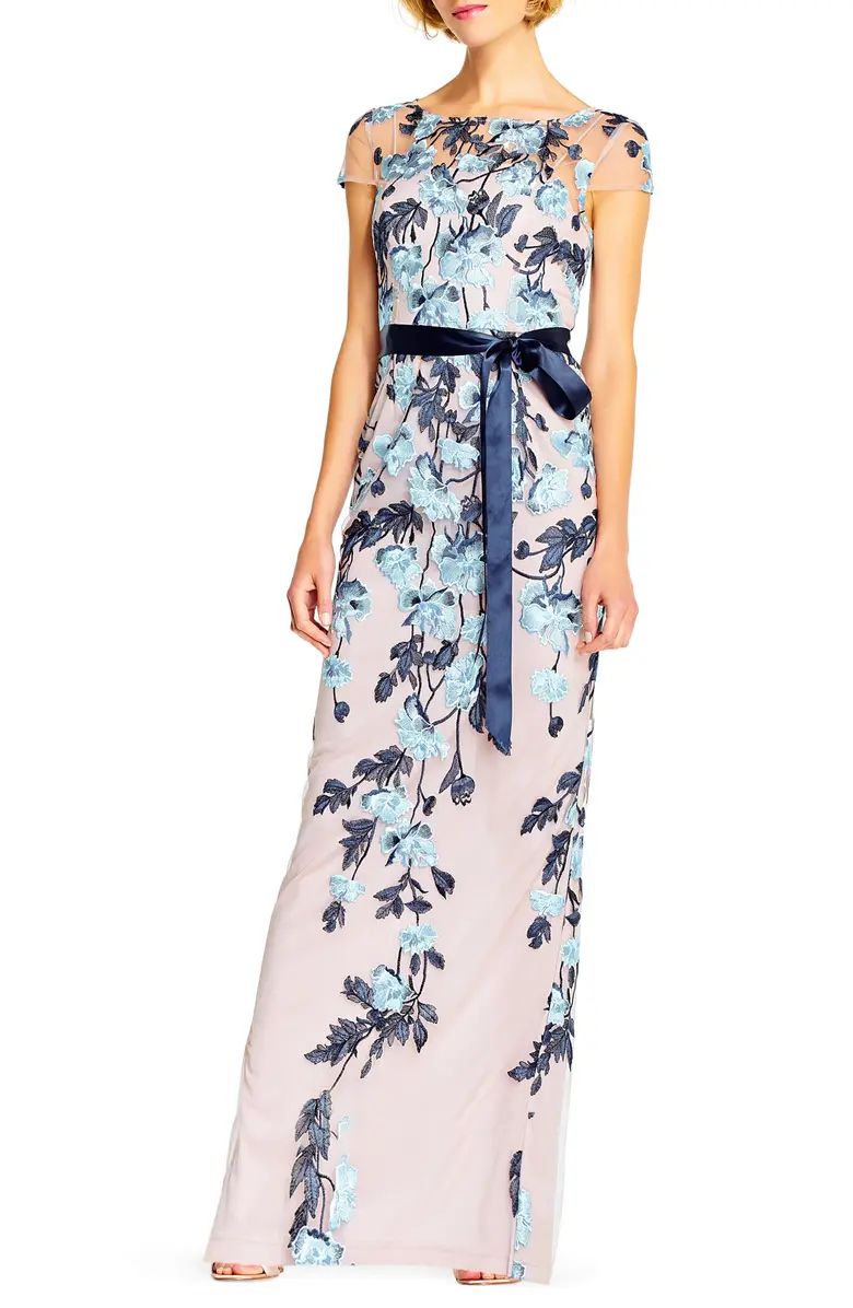 Floral Cascading Column Gown | Nordstrom