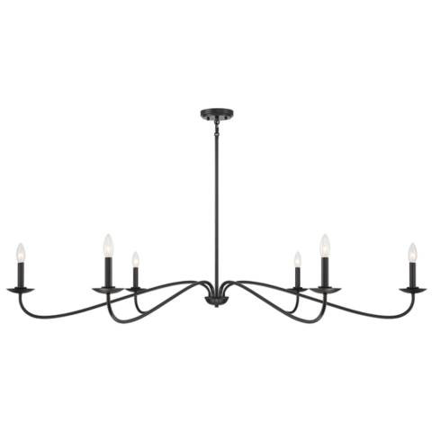 Savoy House Meridian 62" Wide Matte Black 6-Light Chandelier | Lamps Plus