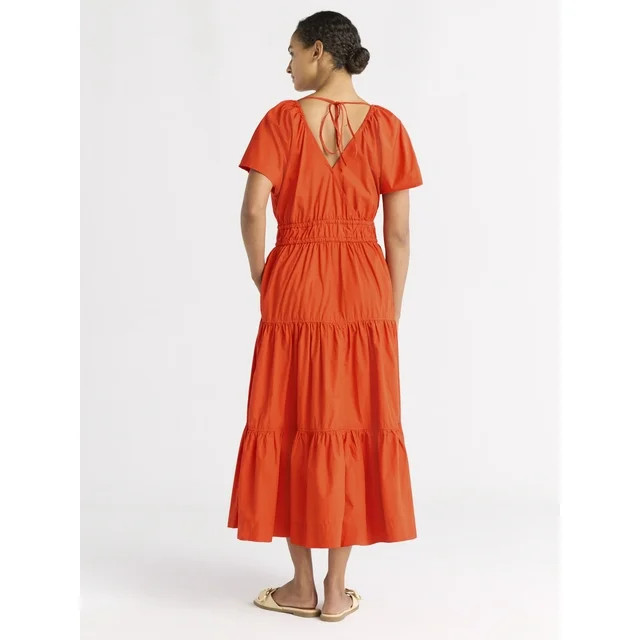 Free Assembly Women's and Women's Plus Tiered Cotton Maxi Dress, Sizes XS-4X | Walmart (US)