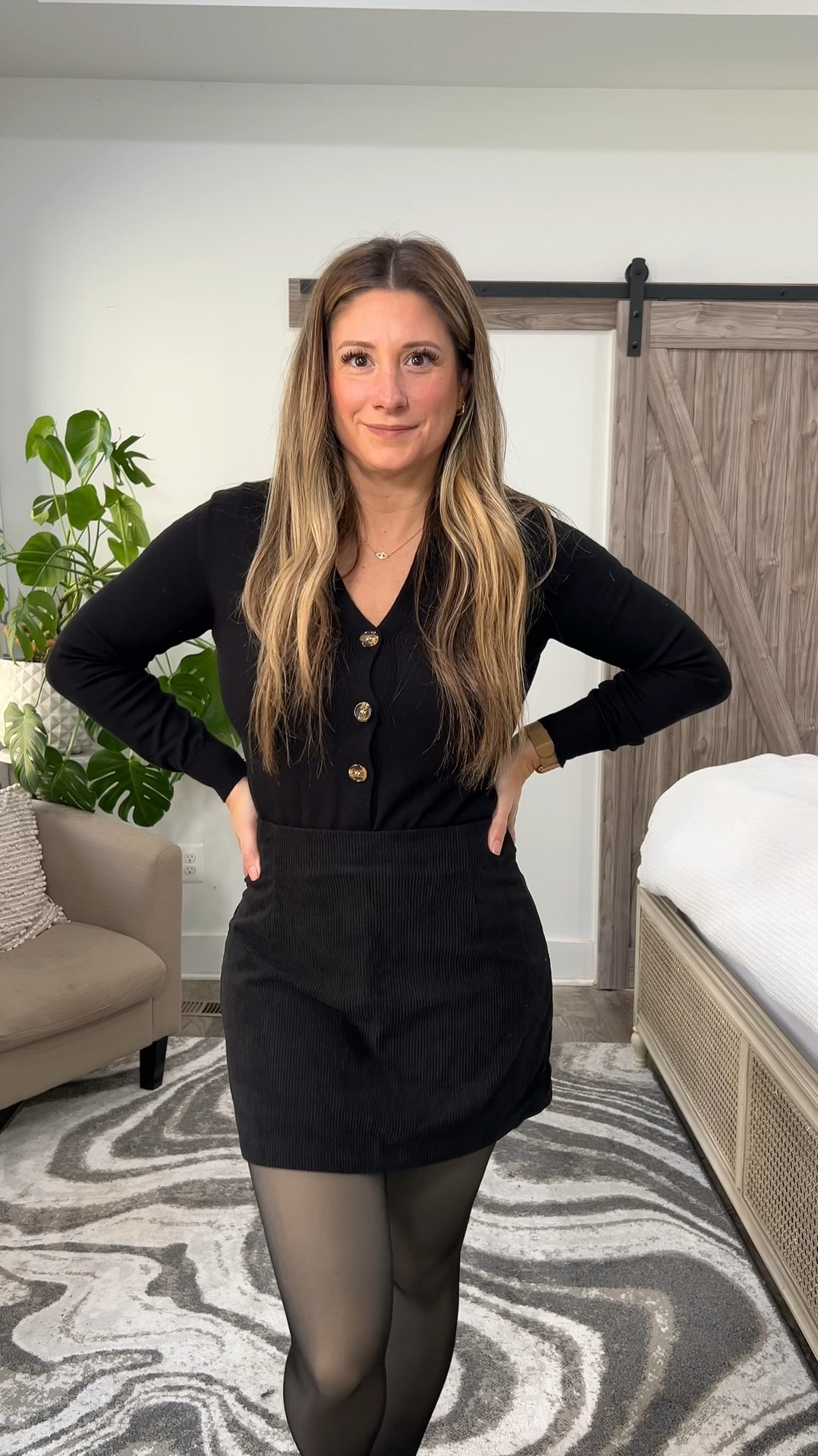 Bought this corduroy Halara skirt in another color because it's a wardrobe staple that works for any season! You can easily pair it with any top because it's so chic and versatile enough for any occasion. For this look, I paired it with my black cardigan and tights.
#outfitidea #everydayfashion #weekendervibes #winterstyle

#LTKFindsUnder100 #LTKSeasonal #LTKStyleTip