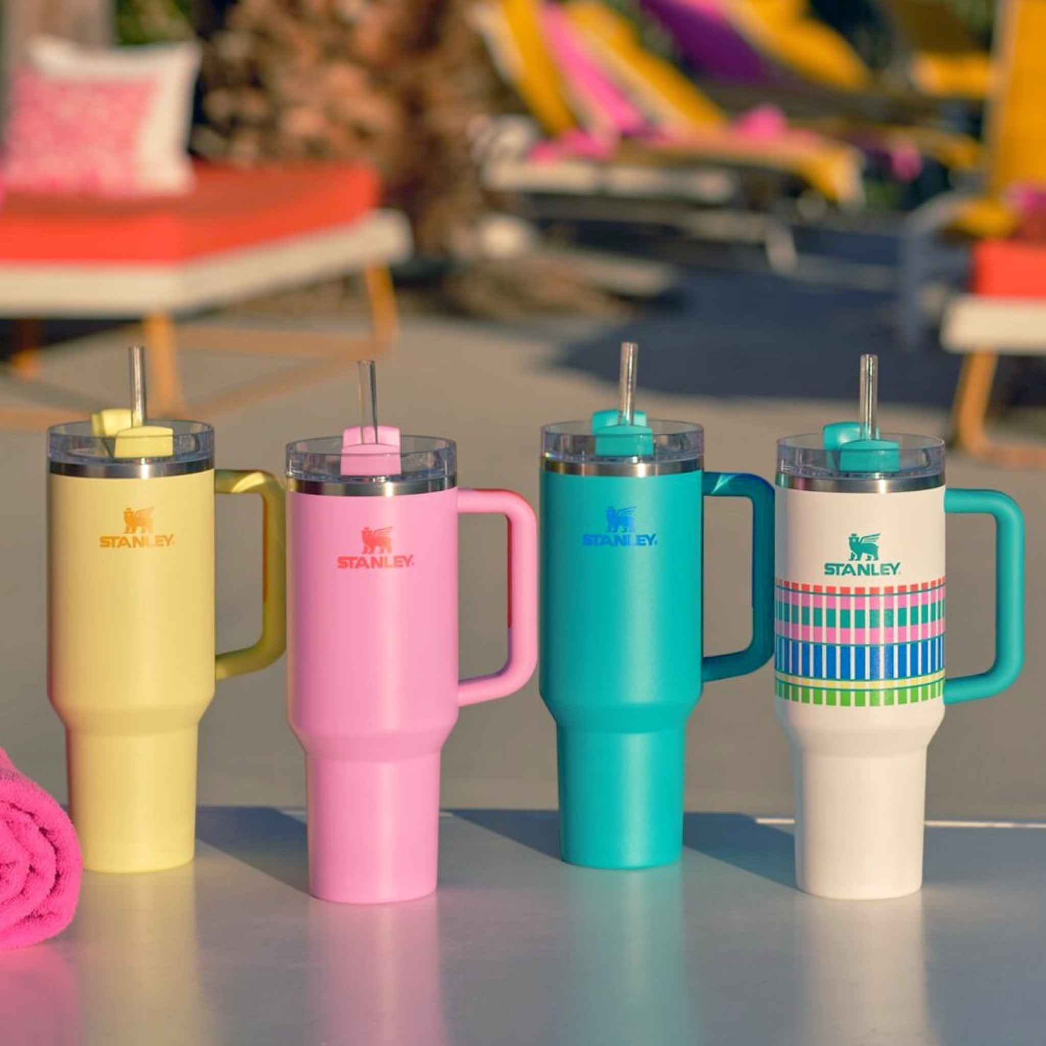 With new, playful hues and patterns, the Stanley x Target Sunshine Vibes and Patio Party collections are ready to enliven your hydration and take your warm weather entertaining to the next level! Now available in store and coming online on 3/27 at @Target. #Target #StanleyBrand