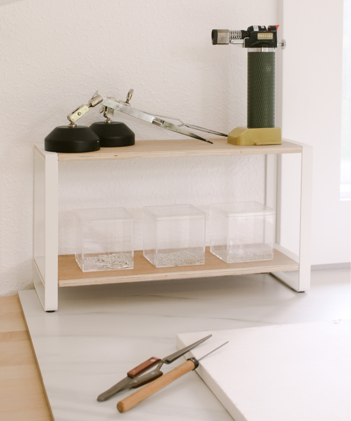 love using these acrylic cubes to store my tiny solder chips! 