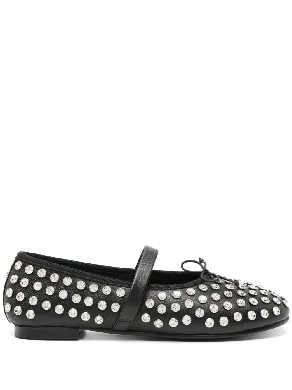 crystal-embellished leather ballerina shoes | Farfetch Global