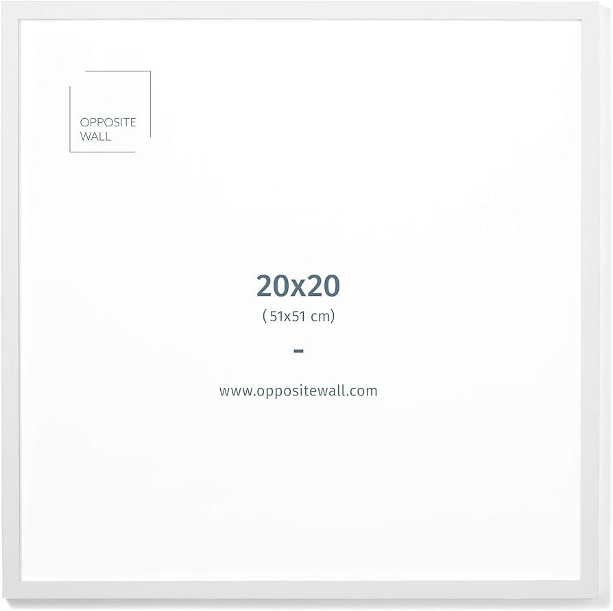 (20x20 in | 51x51 cm) White Solid Oak Wood Picture Frame Poster Frame Wall Photo Frame | Amazon (US)