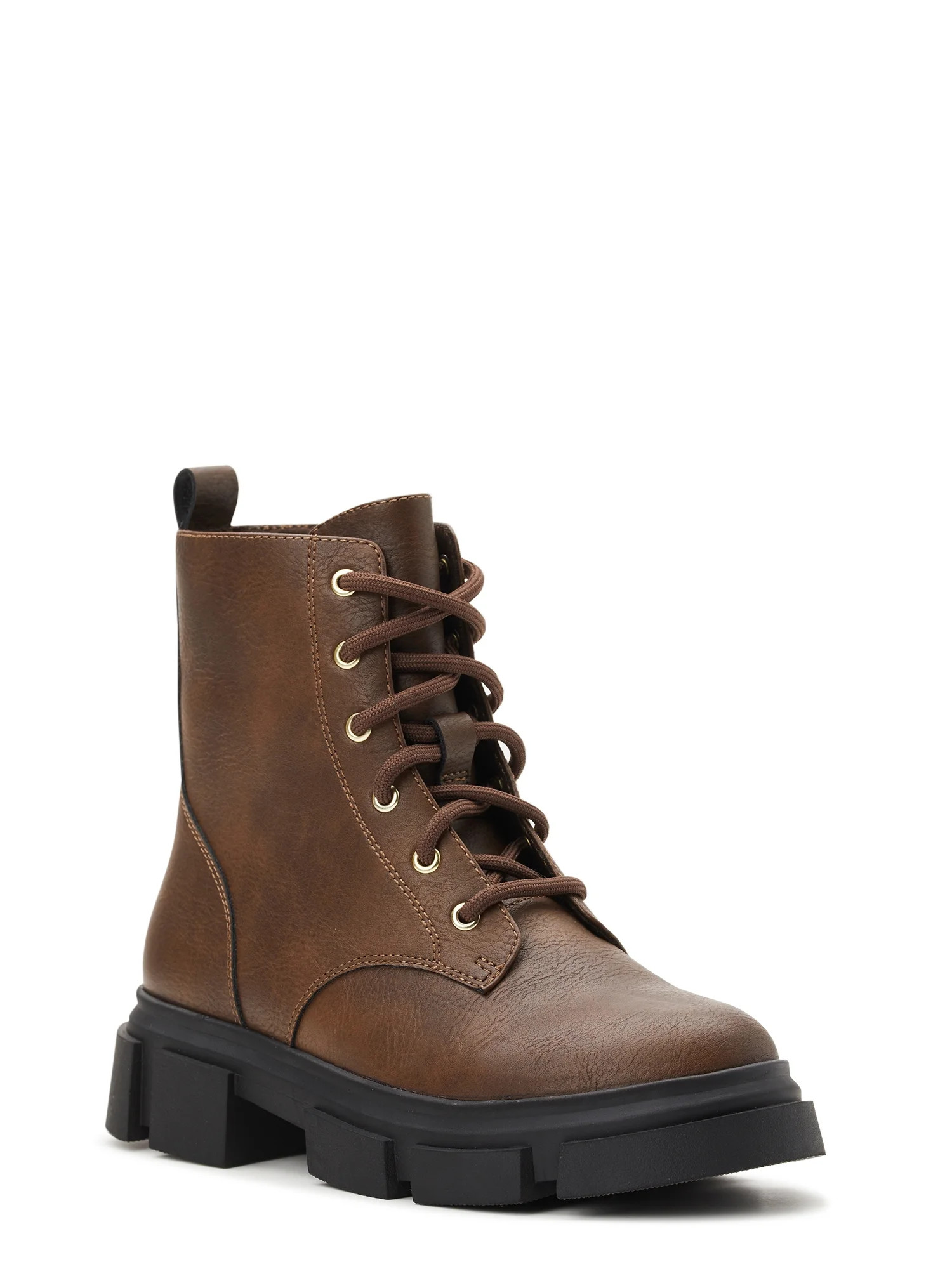 Wonder Nation Little & Big Girls Lug Sole Combat Boot, Sizes 13-6 | Walmart (US)