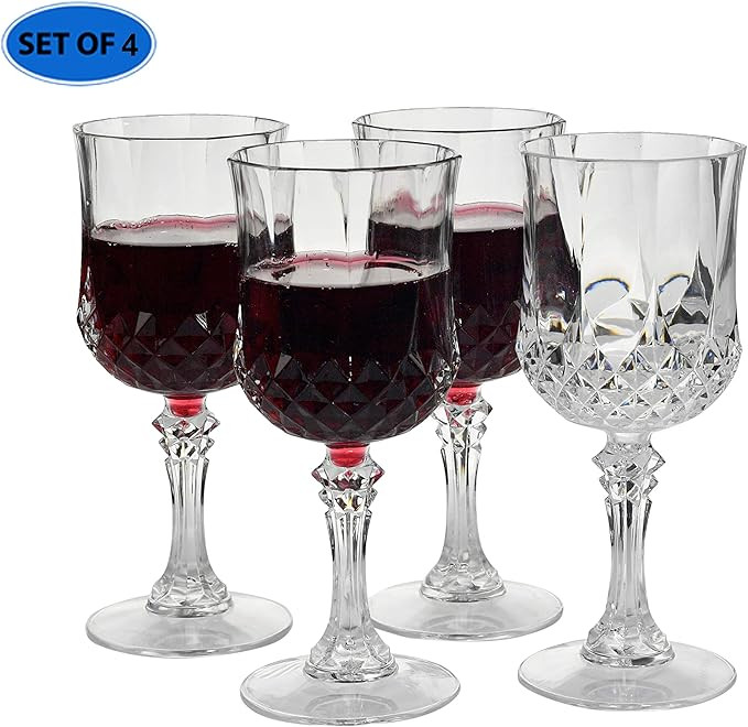 Home-X - Elegant Unbreakable Hard Plastic Crystal Goblets | Ideal For Wine & Champagne | Perfect ... | Amazon (US)
