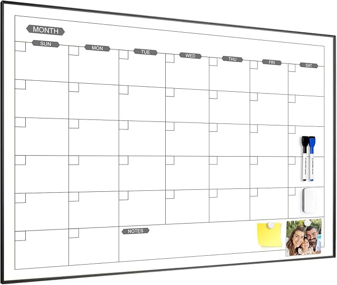 ARCOBIS Dry Erase Calendar for Wall, 36" x 24" Magnetic Monthly White Board Calendar Dry Erase, H... | Amazon (US)