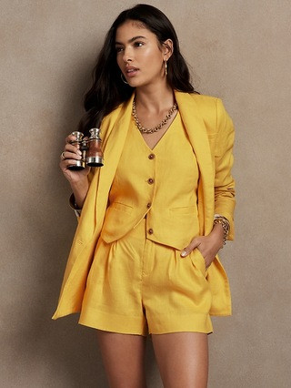 Petite High-Rise Linen Short | Banana Republic (US)