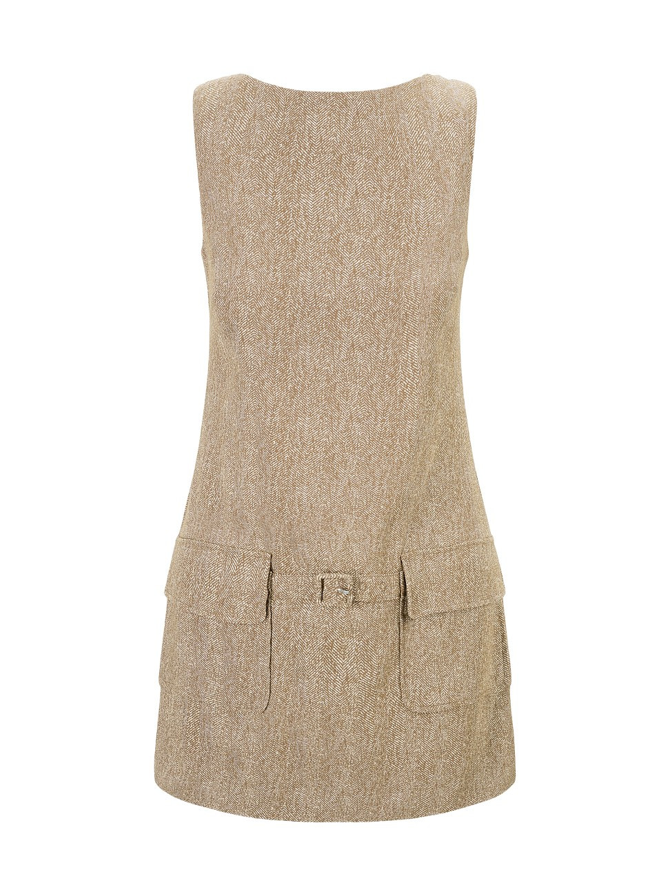 Women's Sheila Herringbone Sleeveless Minidress - Mocha Herringbone - Size Large | Saks Fifth Avenue