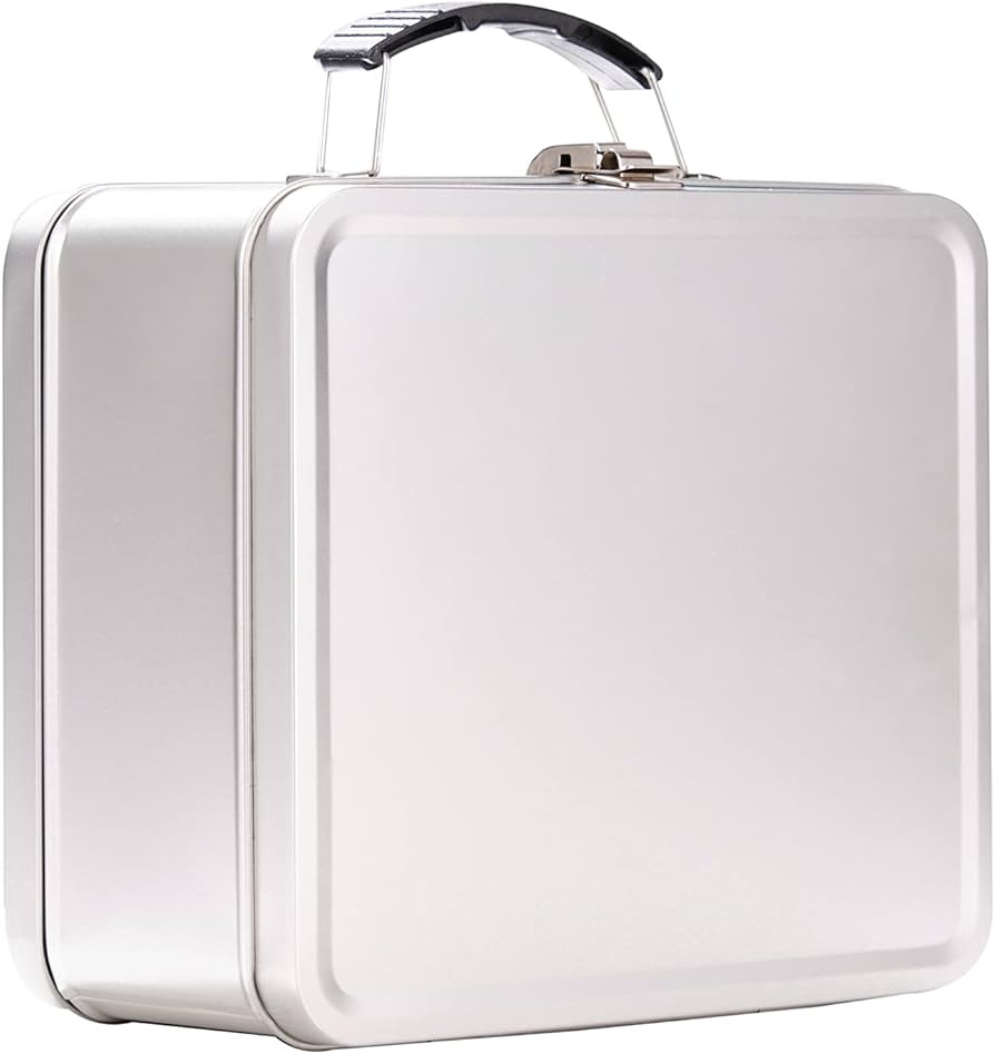 Metal Lunch Box 7.9" L x 7" W x 3.7" H Metal Lunchbox Metal Retro Lunch Box Vintage Lunch Pale Mi... | Amazon (US)