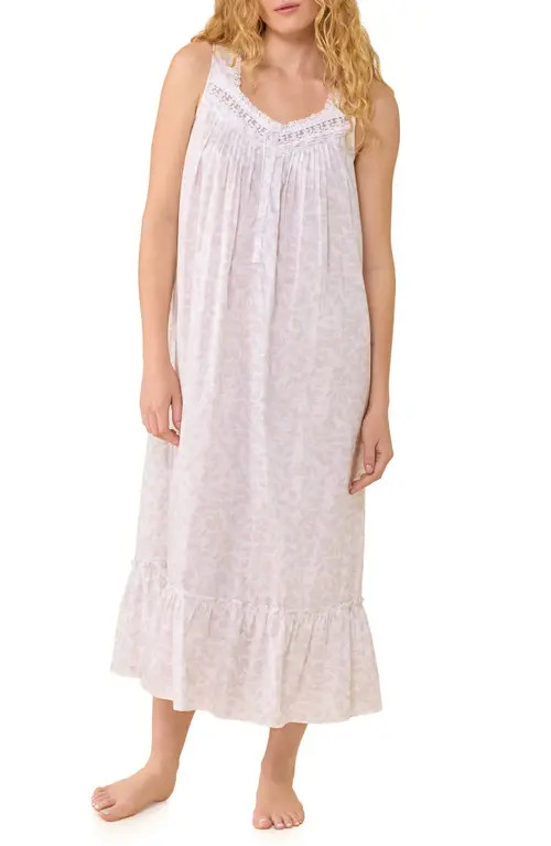 Eileen West Floral Sleeveless Ballet Nightgown in White Print at Nordstrom, Size Medium | Nordstrom